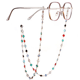 Chuỗi dây đeo gọng kính chuỗi hạt đá cầu vồng màu sắc ấn tượng độc đáo hot fashion trend top