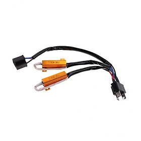 2x Car H4 Fog Light Error Free Load Resistors Decoder Wiring Harness Adapter