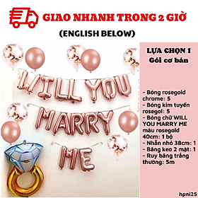 Bộ bong bóng trang trí cầu hôn set balloon hpni25