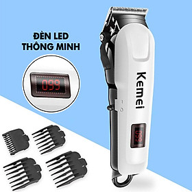 Hình ảnh Tông đơ cắt tóc không dây Kemei KM-809A có màn hình LCD tiện dụng, có thể cắm điện trực tiếp