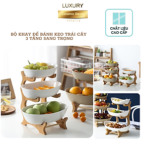 Mua Bộ Khay Để Bánh Kẹo Trái Cây 2 Tầng Sang Trọng LUXURY - Hàng Nhập Khẩu