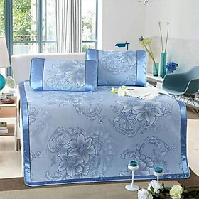 Mua CHIẾU LỤA HOA ĐIỀU HÒA 1M6-2M CỰC MÁT TẶNG 2 VỎ GỐI(CHỈ CÓ xanh))