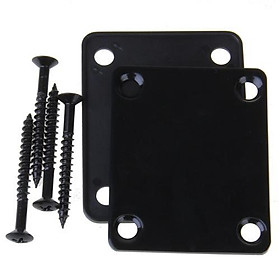 Black Neck Plate with Screws For   neck guitars Quality Replace Parts