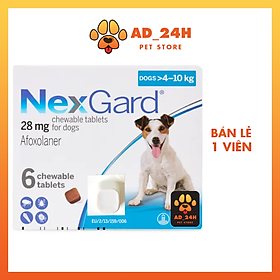 1Vien NEXGARD sạch ve rận, ghẻ, viêm da Chó