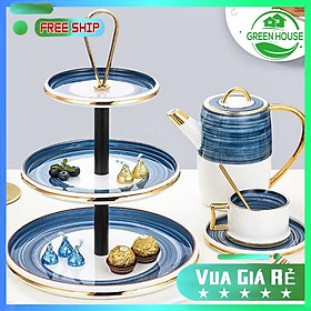 Mua Green House - Khay Đựng Bánh Kẹo 3 Tầng  Khay Sứ