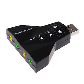 External Virtual 7.1 CH USB 2.0 3D Audio Sound Card for Laptop Mic Adapter