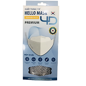 [Hộp 10] khẩu trang 4D kháng khuẩn Hello Mask Fashion - Premium