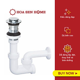 Mua Bộ họng xả lavabo Hùng Anh LV03 chất liệu nhựa nhựa PPR chịu nhiệt nguyên chất  inox  kích thước 30x6x25 cm  trọng lượng 0 4kg - Hoa Sen Home - Hàng chính hãng