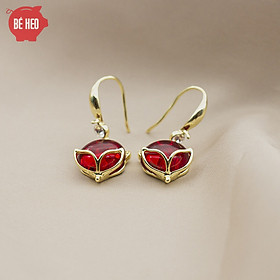Bông tai hồ ly đỏ - Trang sức Bé Heo BHBT459