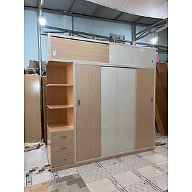 Mua Tủ áo lùa gia đình cỡ lớn kèm kệ giao lắp tận nhà 2m x cao 2m4 x sâu 50 cm