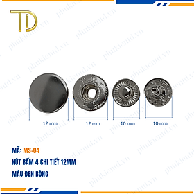 Nút bấm 4 chi tiết, nút bấm túi xách, cúc bấm túi xách 12mm Mạ điện độ bền 5-8 năm