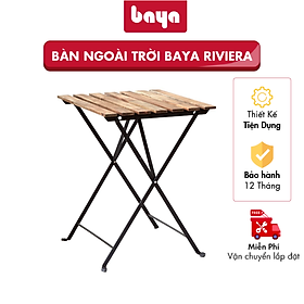 Mua Bàn Ngoài Trời Sân Vườn BAYA RIVIERA Thiết Kế Đơn Giản Với Khung Kim Loại Bền Bỉ Có Thể Gấp Gọn Dễ Di Chuyển  Mặt Bàn Bằng Gỗ Keo Độ Bền Cao 1098716