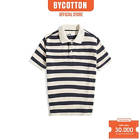 Áo Thun Nam Cao Cấp Polo Sọc Kem Xanh Đen BY COTTON