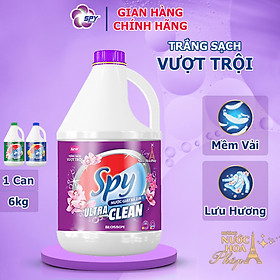 Nước giặt xả SPY 6 lít 2 trong 1 hương hoa Pháp Ultra Clean trắng sạch vượt trội, tiết kiệm, lưu hương 7 ngày