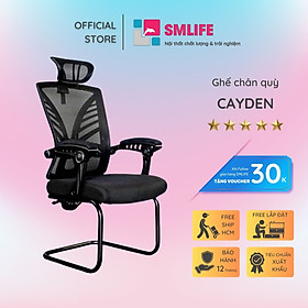 Ghế chân quỳ lưng cao bọc lưới có tựa đầu SMLIFE Cayden