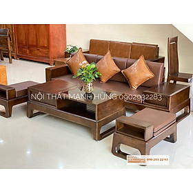 Mua Sofa gỗ sồi chân quỳ mẫu 2 đôn - Ghế dài 2m35   bàn 65x 1m20 (không nệm)