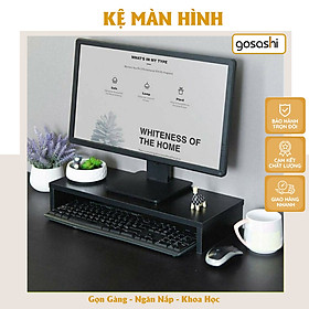 Kệ Đỡ Màn Hình, Kệ Đỡ Laptop Phong Cách Tối Giảm Cải Thiện Tầm Nhìn, Gỗ MDF Chống Xước, Nhiều Màu,Dễ Lắp Đặt Decor Thương Hiệu Gosashi-KGDMHMT