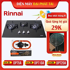 Bếp Gas Âm Rinnai RVB-312BG Tặng 1 bộ van và dây gas- Hãng chính hãng