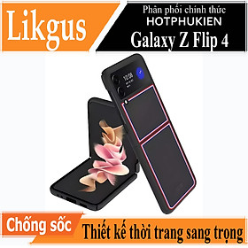 Ốp lưng chống sốc cho Galaxy Z Flip 4 hiệu Likgus Brow Luxury (chất liệu cao cấp, thiết kế thời trang họa tiết 3 sọc màu) - Hàng nhập khẩu