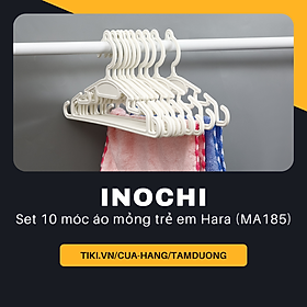 Set 10 Móc áo mỏng trẻ em Inochi Hara 185 - Trắng