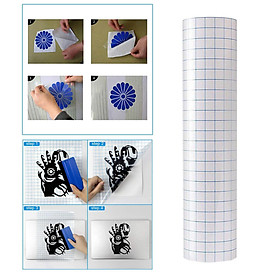 12"x3.28 Feet Roll Clear Transfer Tape w/ Grid for Adhesive   Transfer Tape
