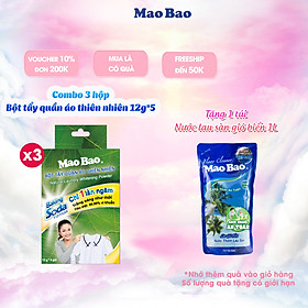 Combo 03 hộp Bột Tẩy Quần Áo Thiên Nhiên Baking Soda (12g x 5 gói)