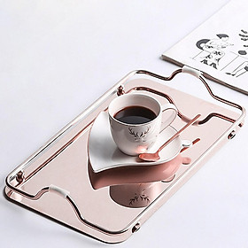 Serving Tray with Mirror Base Mirror Tray for Food Perfume Jewelry