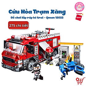 Đồ chơi lắp ráp xếp hình Qman 12022 - Cứu hoả trạm xăng nhiên liệu (275 chi tiết) - Dành cho bé từ 6 tuổi