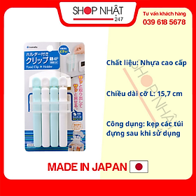 Set 3 kẹp miệng túi cỡ L (kèm giá đựng) nội địa Nhật Bản