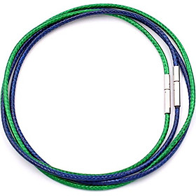 Combo 2 dây vòng cổ cao su xanh dương, xanh lá móc inox DCSXDXL1 - Dây dù bọc cao su