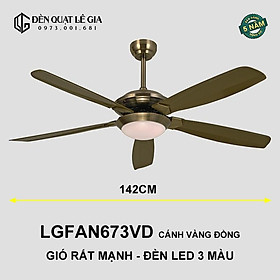 Mua Quạt Trần Hiện Đại LGFAN673VK | Quạt Trần Phòng Khách - Không Đèn - Vàng Kim