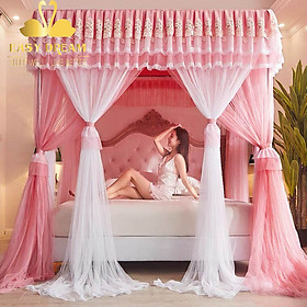 Mùng khung công chúa không khoan tường cao cấp EASY DREAM  -Mùng ngủ hiện đại không khoan tường vải 2 lớp chống muỗi