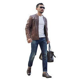 Quần Jeans Nam Rách Gối Cao Cấp HUNTER X-RAYS Form Slim Thun Màu Xanh D38