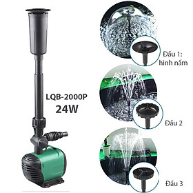 Máy Bơm Chìm LQB2000P-220V24W Không Chổi Than Có Đầu Phun Hình Nấm Cho Tiểu Cảnh,Hòn Non Bộ.