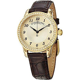 Stuhrling Original Women's Symphony Swiss Quartz Swarovski Crystal Bezel Leather Watch 651 Series