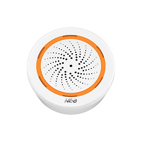 NEO Tuya Smart Zigbee Temperature Humidity Sensor Built-in Siren Alarm 3 in 1 90DB Sound Light Sensor T&H Sensor Work
