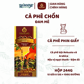 LIONKING - Cà phê Chồn Phin Giấy - Đam Mê - Hộp 244g (12 gói x 12g + 100g đường)