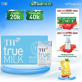 Thùng 48 hộp sữa tươi tiệt trùng nguyên chất TH True Milk 110ml 110ml x 48