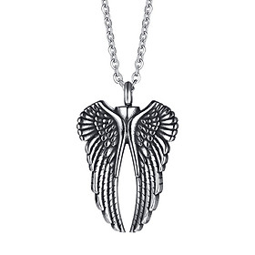 Angel Wing Urn Necklaces Stainless Steel Cremation   Holder for Vintage Women Men
