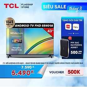 Android TV HD TCL 43inch - 43S5401A - Smart TV - Hàng chính hãng - Bảo hành 2 năm - FBT