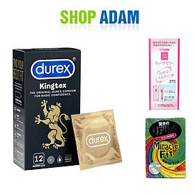 Bao Cao Su Durex Kingtex Size Nhỏ 49mm (H12) + Bao Cao Su Cỡ Nhỏ Mỏng Trơn Sagami Miracle Fit (H5) + Gel Gói Jex - Hàng Chính Hãng 100% - Che Tên Sản Phẩm