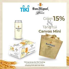 Thùng 24 lon Bia San Miguel Cerveza Blanca Lon 490 ml