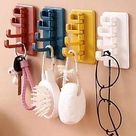 Mua SÉT 1 - 3 MÓC TREO ĐỒ DÁN TƯỜNG ĐA NĂNG 4 MÓC XOAY 180độ