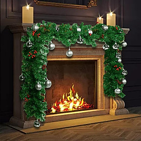 Christmas Garland Christmas Wreath Housewarming with Ball Ornaments Greenery Xmas Garland Holiday Garland for Balcony Outdoor