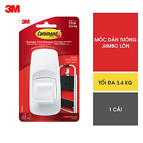 Mua Móc dán tường Jumbo Command 3M 17004ES tải trọng 3.4kg vỉ 1 cái  siêu bền  siêu chắc chắn