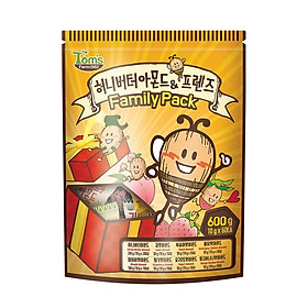 Hộp 60 gói Hạnh nhân Hàn Quốc nhiều vị Tomsfarm HoneyButter Almond&Friends family Pack 10g 60p