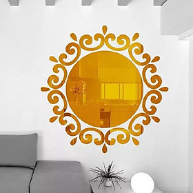 Golden SUN Stickers Wall Decal for Bathroom Bedroom TV Setting Wall Decor