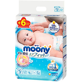 Tã Dán Cao Cấp Moony Nhật Bản S84 (84 Miếng) - Tặng 6 miếng trong gói