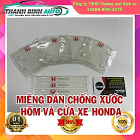 Miếng dán silicon chống xước hõm tay nắm cửa xe Honda