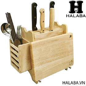 Mua Giá Để Dao Kéo - Dắt Dao  Kéo  Thớt  Muỗng nĩa - Kích Thước 25.5 x 16 x 22.5 cm - Gỗ cao Su Bền Đẹp Sang Trọng